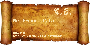 Moldoványi Béla névjegykártya